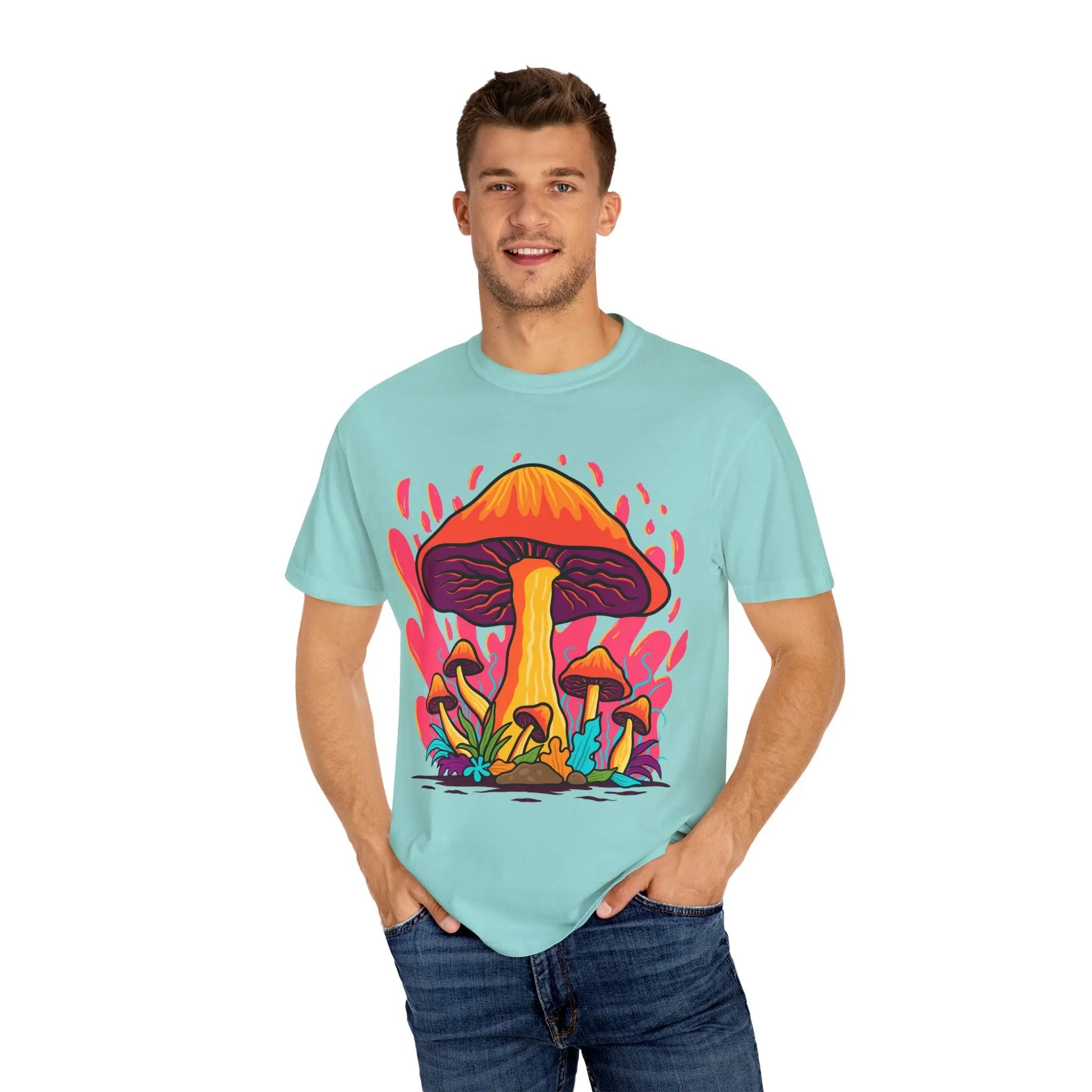 Groovy Mushroom Tee - Colorful Forest Fungi Art Gift - Sinful Threads