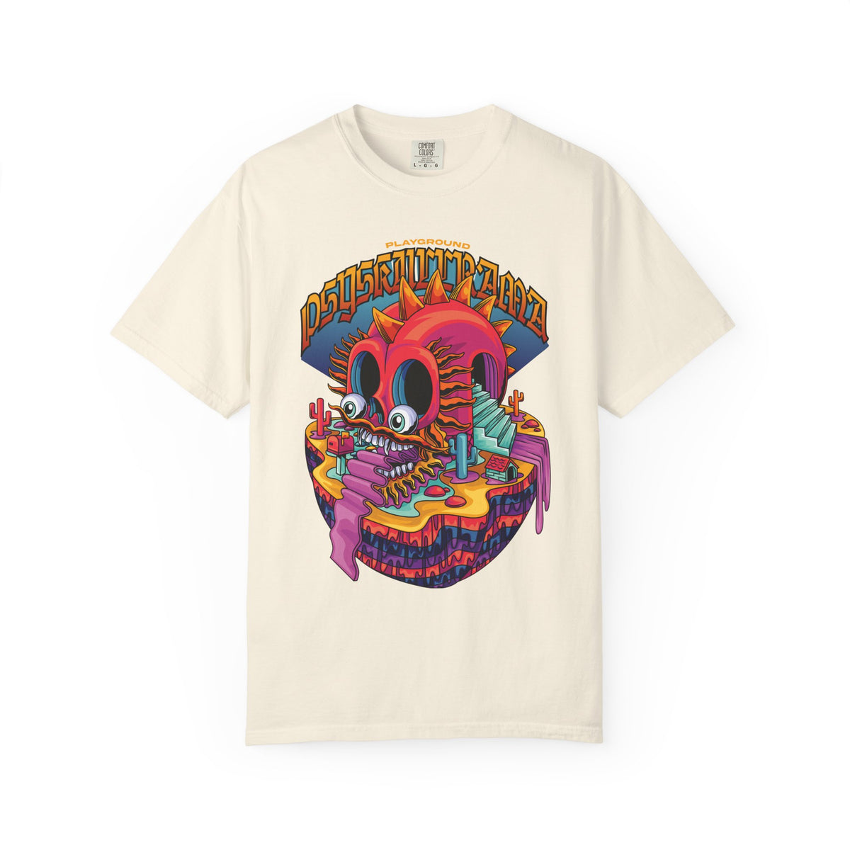 Surreal Skull Playground Tee – Weirdcore Skull Shirt – Colorful Art