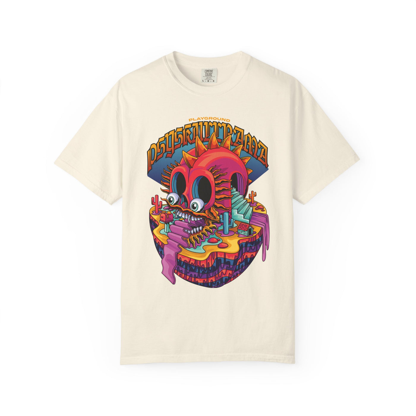 Surreal Skull Playground Tee – Weirdcore Skull Shirt – Colorful Art - Sinful Threads