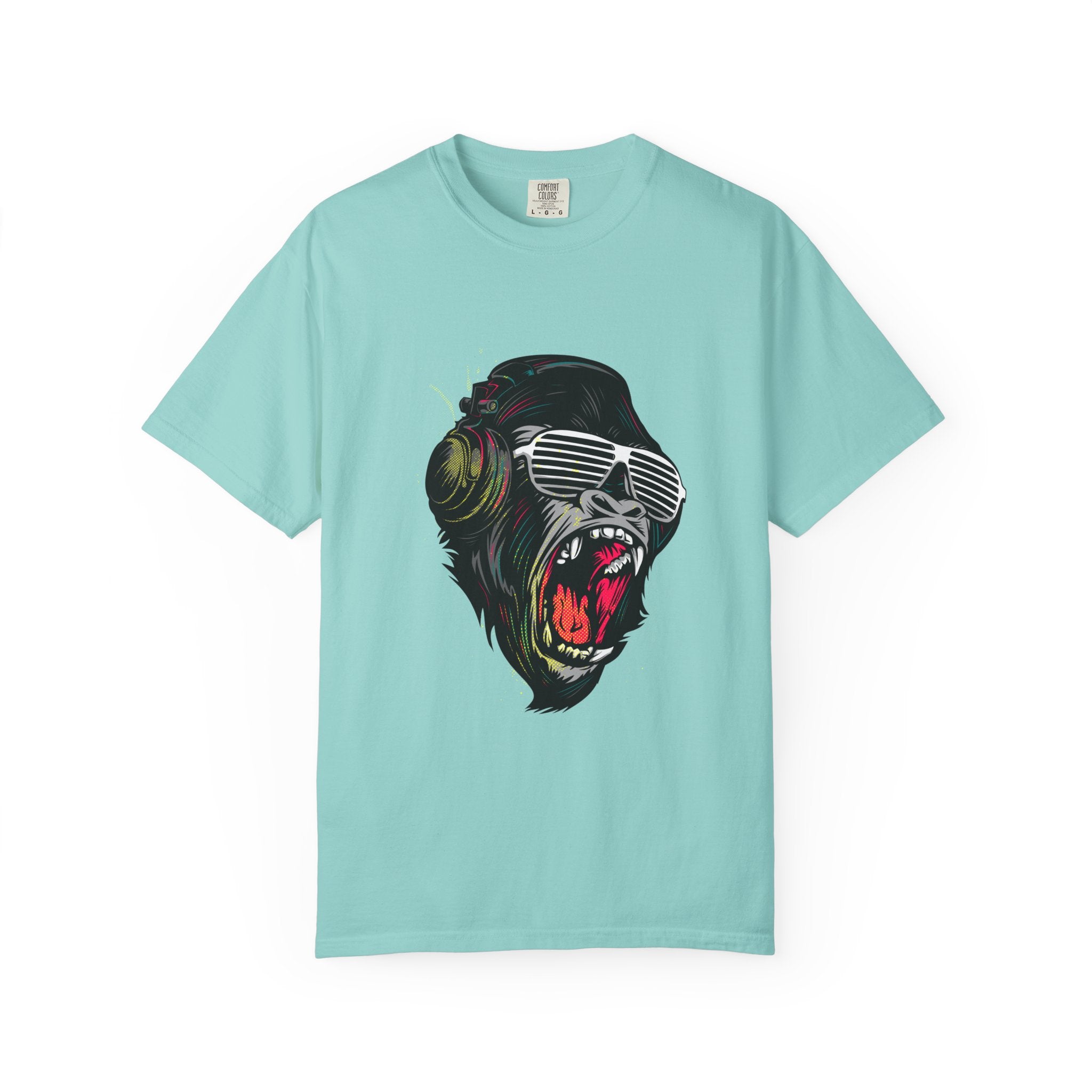 Angry Gorilla With Headphones And Glasses Design T-Shirt - Sinful Threads