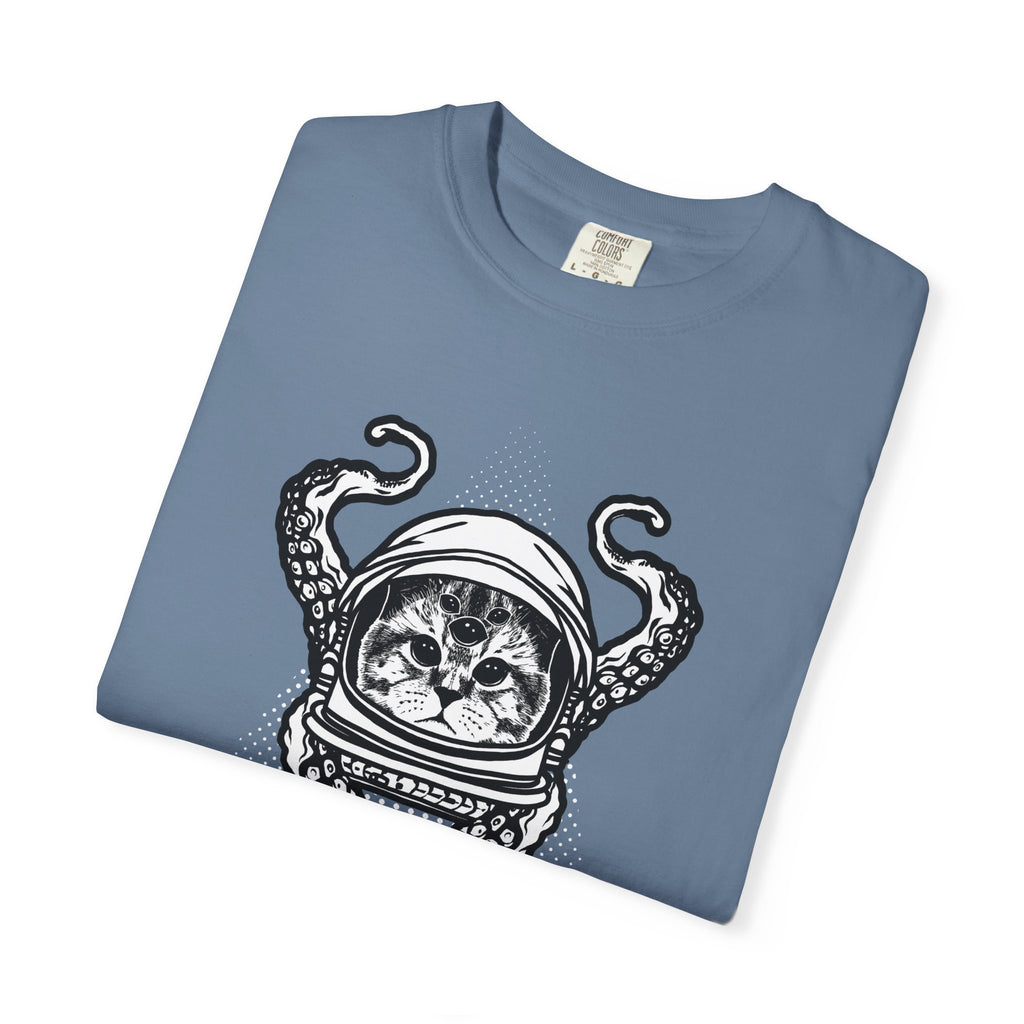 Alien Cat Tee - Octopus Graphic Shirt - Cosmic Surreal Art - Sinful Threads