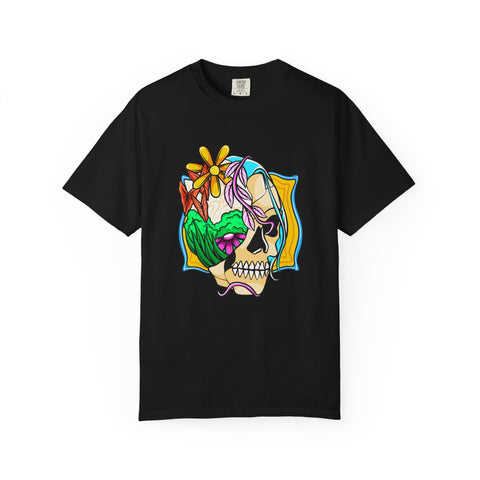 Floral Skull Shirt - Gothic Botanical Tee - Surreal Art