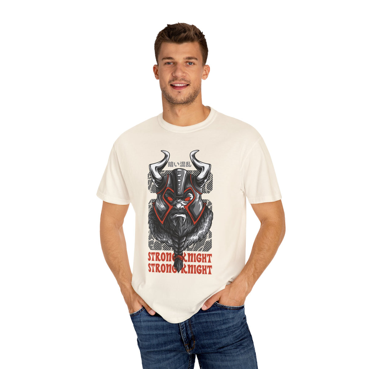 Strong Knight Design with Bold Graphics T-Shirt