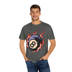 Billiards Player Shirt - Flaming Eight Ball - Pool Player Gift - Sinful Threads