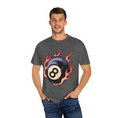 Billiards Player Shirt - Flaming Eight Ball - Pool Player Gift - Sinful Threads