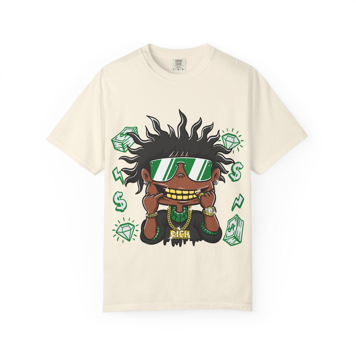 Gold Grill Tee – Hip Hop Cartoon Shirt for Street Culture