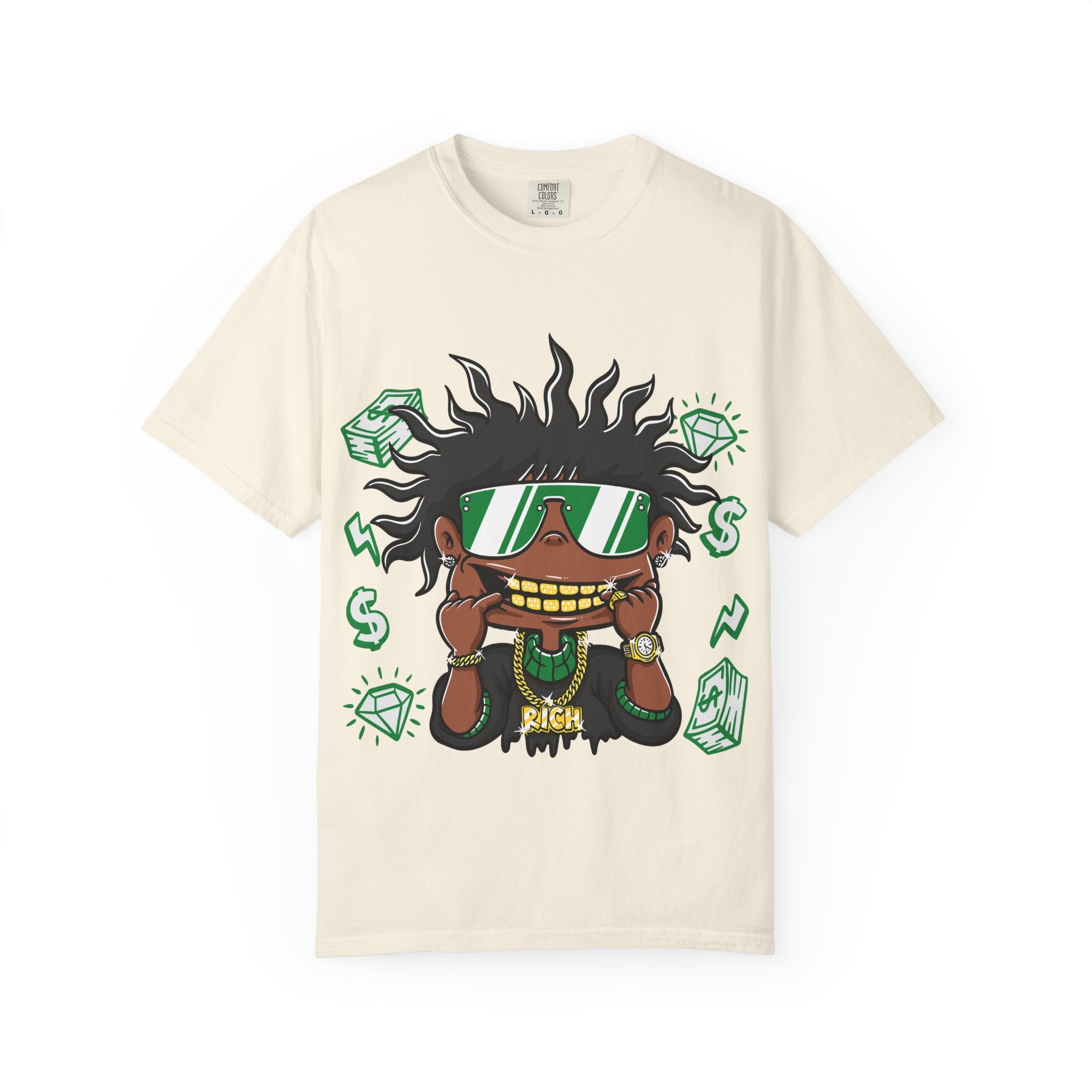 Gold Grill Tee – Hip Hop Cartoon Shirt for Street Culture - Sinful Threads
