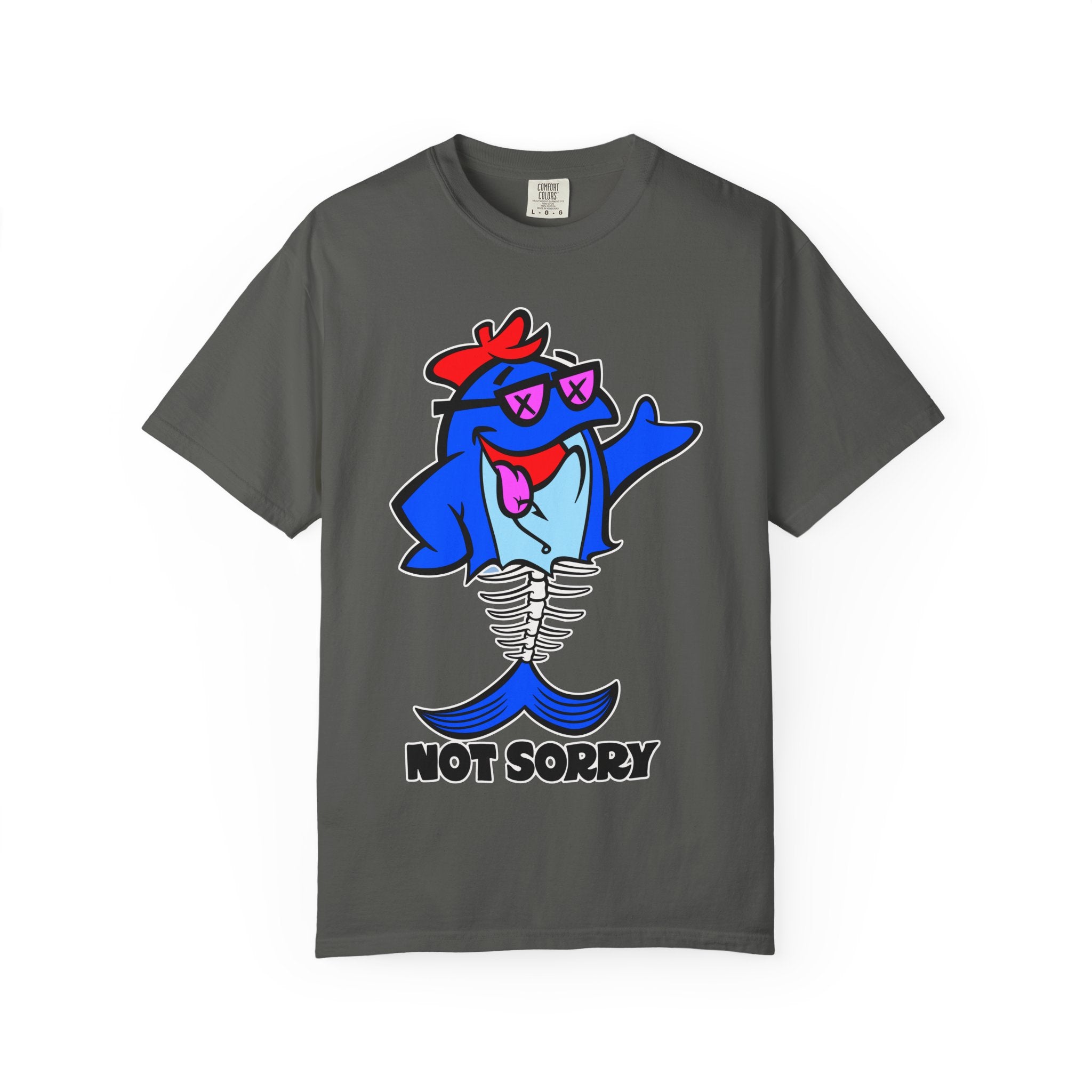 Funny Shark Shirt - Not Sorry Skeleton Design Tee - Sinful Threads