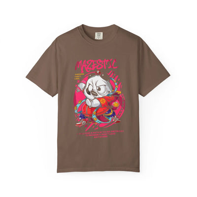 Graffiti dog lover shirt - motivational quote tee with street art design, unisex dog lover apparel in brown
