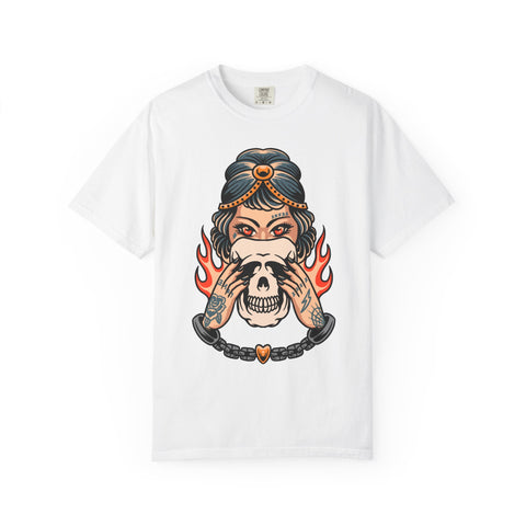 Traditional Tattoo Shirt - Fortune Teller Tee - Skull Graphic Top