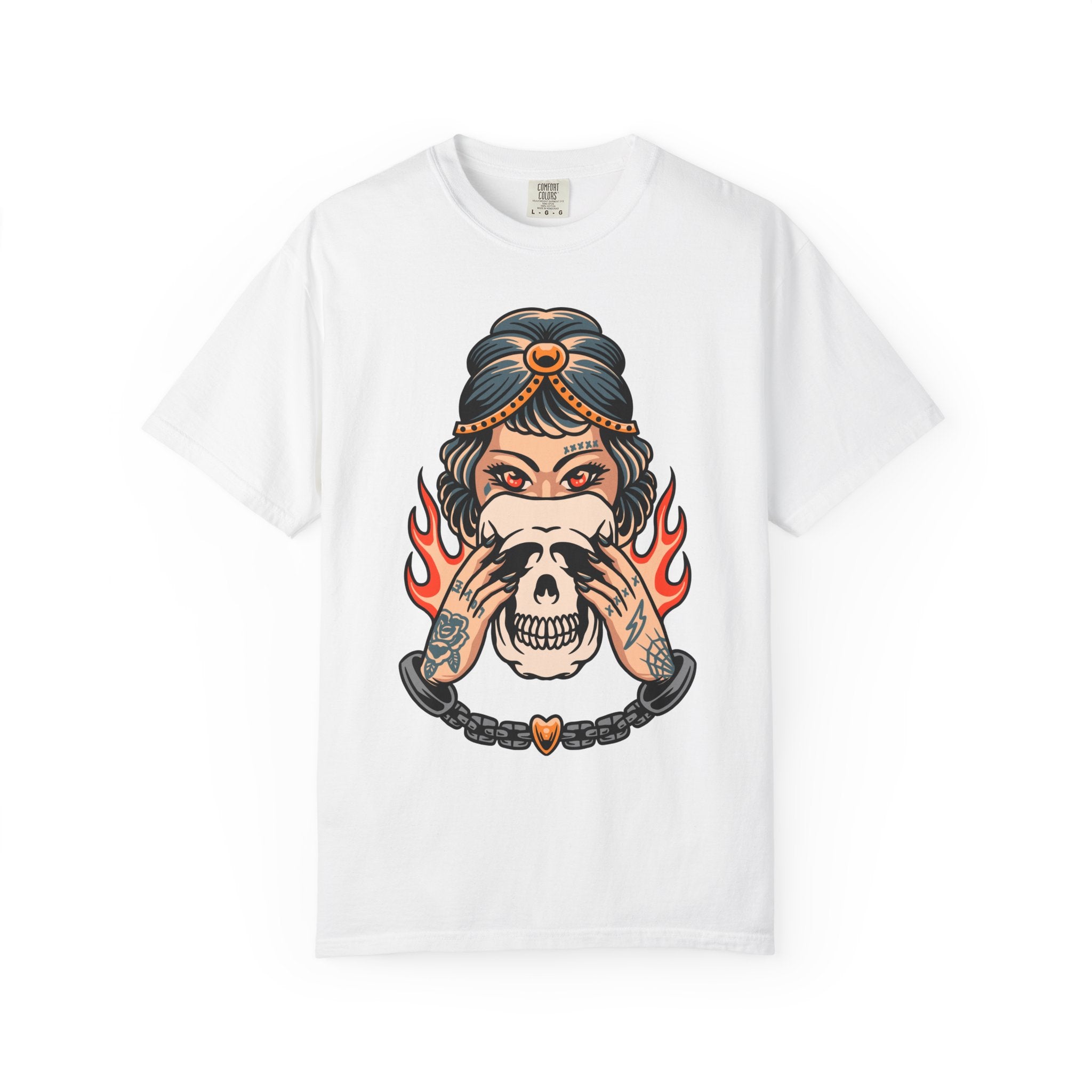 Traditional Tattoo Shirt - Fortune Teller Tee - Skull Graphic Top - Sinful Threads