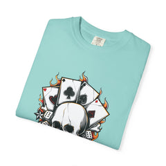 Skull Playing Cards Dice Gambling Casino Design T-Shirt