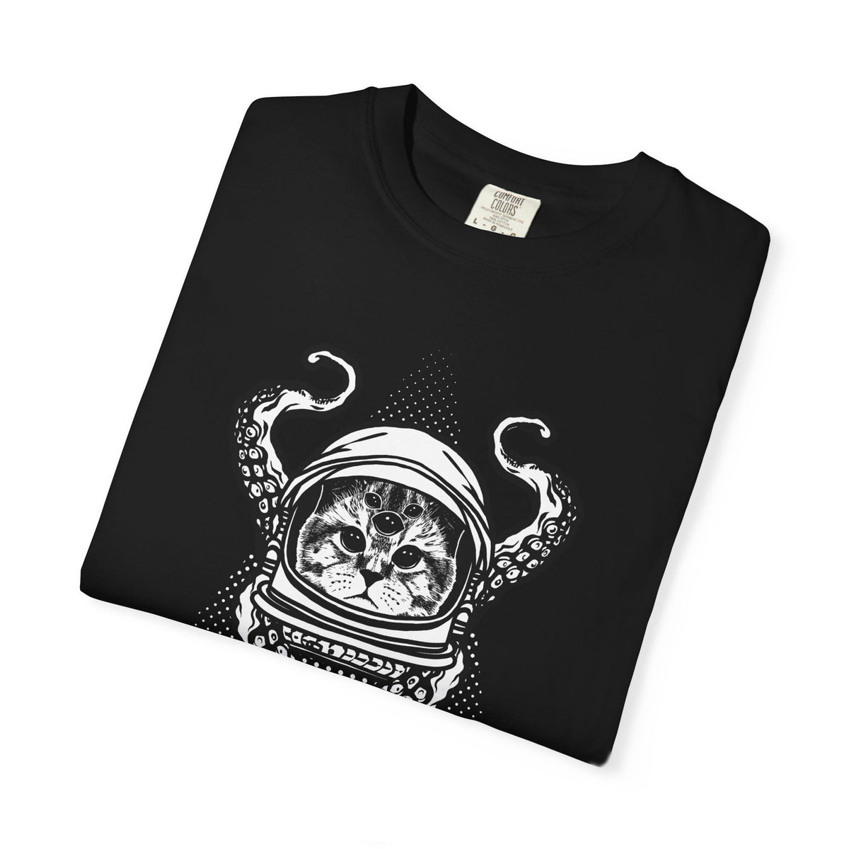 Alien Cat Tee - Octopus Graphic Shirt - Cosmic Surreal Art