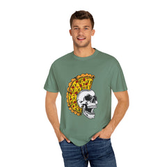 Pizza Mohawk Skull Funny Graphic Unique Design T-Shirt