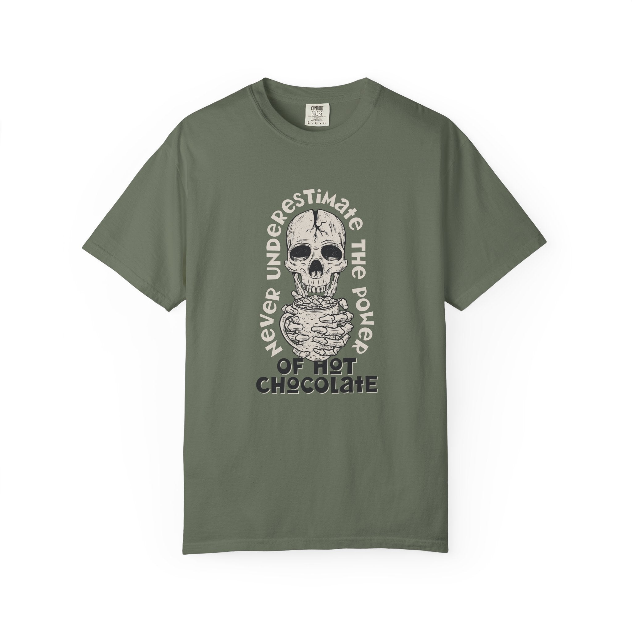 Spooky Skeleton Shirt - Hot Chocolate Humor - Funny Skull Tee - Sinful Threads