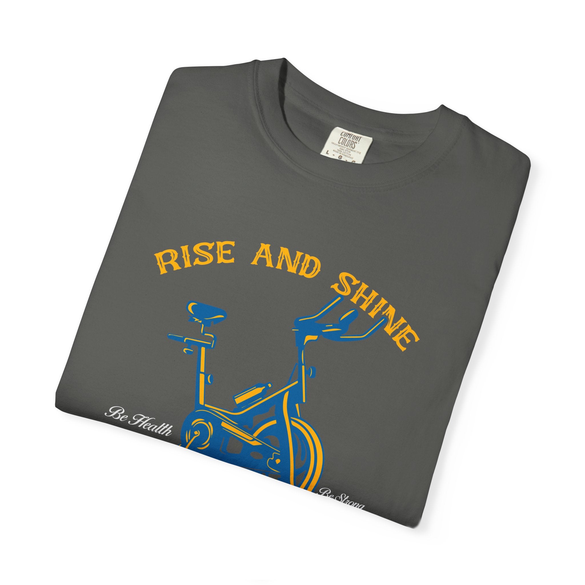 Rise And Shine Workout Time Indoor Bike Fitness T-Shirt - Sinful Threads