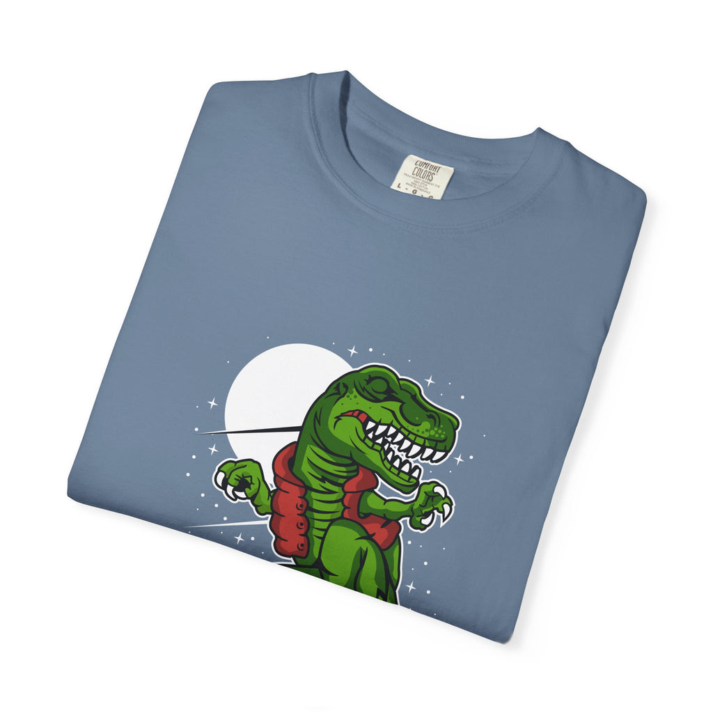T-Rex Dinosaur on Snowboard Winter Sports Graphic T-Shirt - Sinful Threads