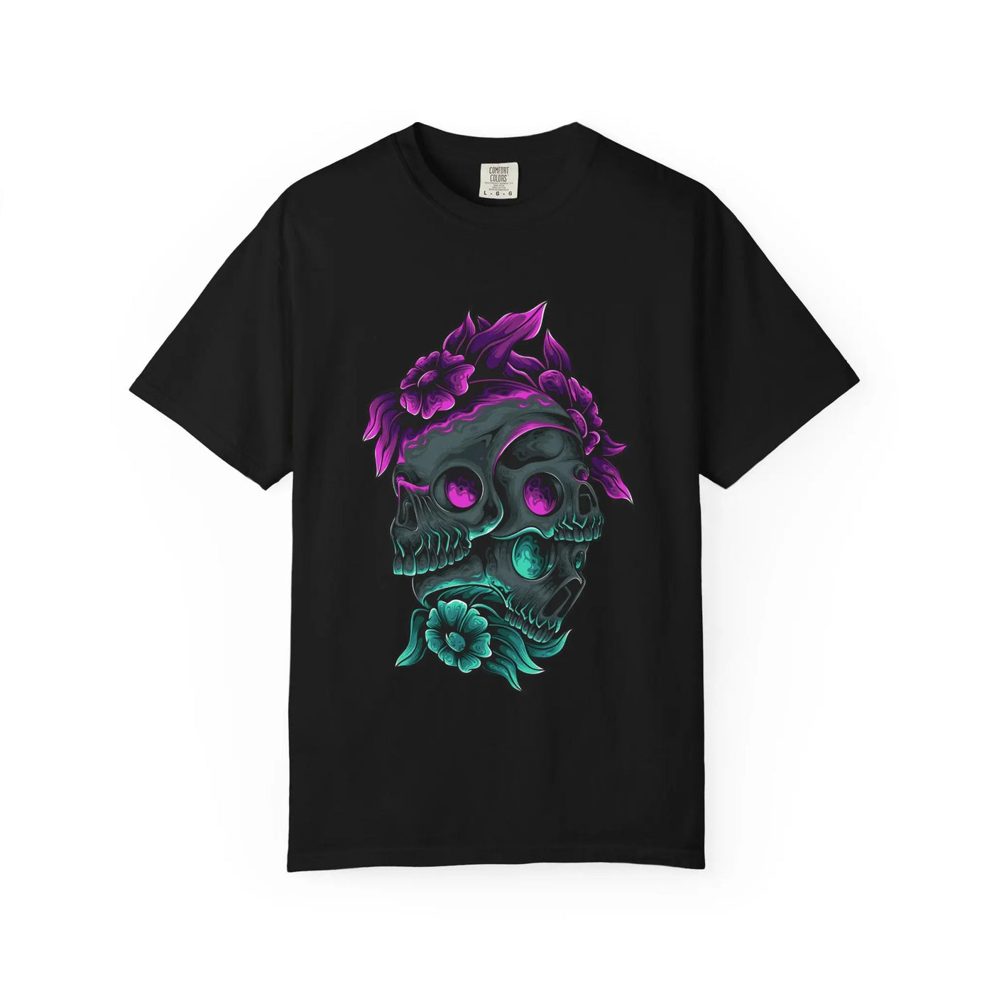 Floral Skull Gothic Tee Dark Art Alternative Fashion - Sinful Threads