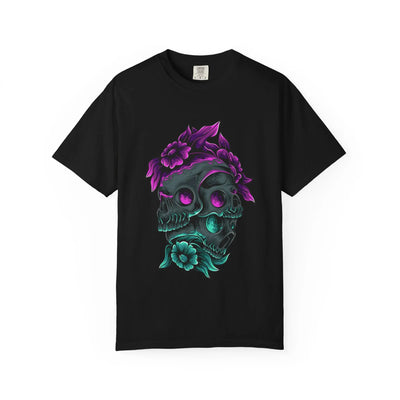 Floral Skull Gothic Tee Dark Art Alternative Fashion - Sinful Threads