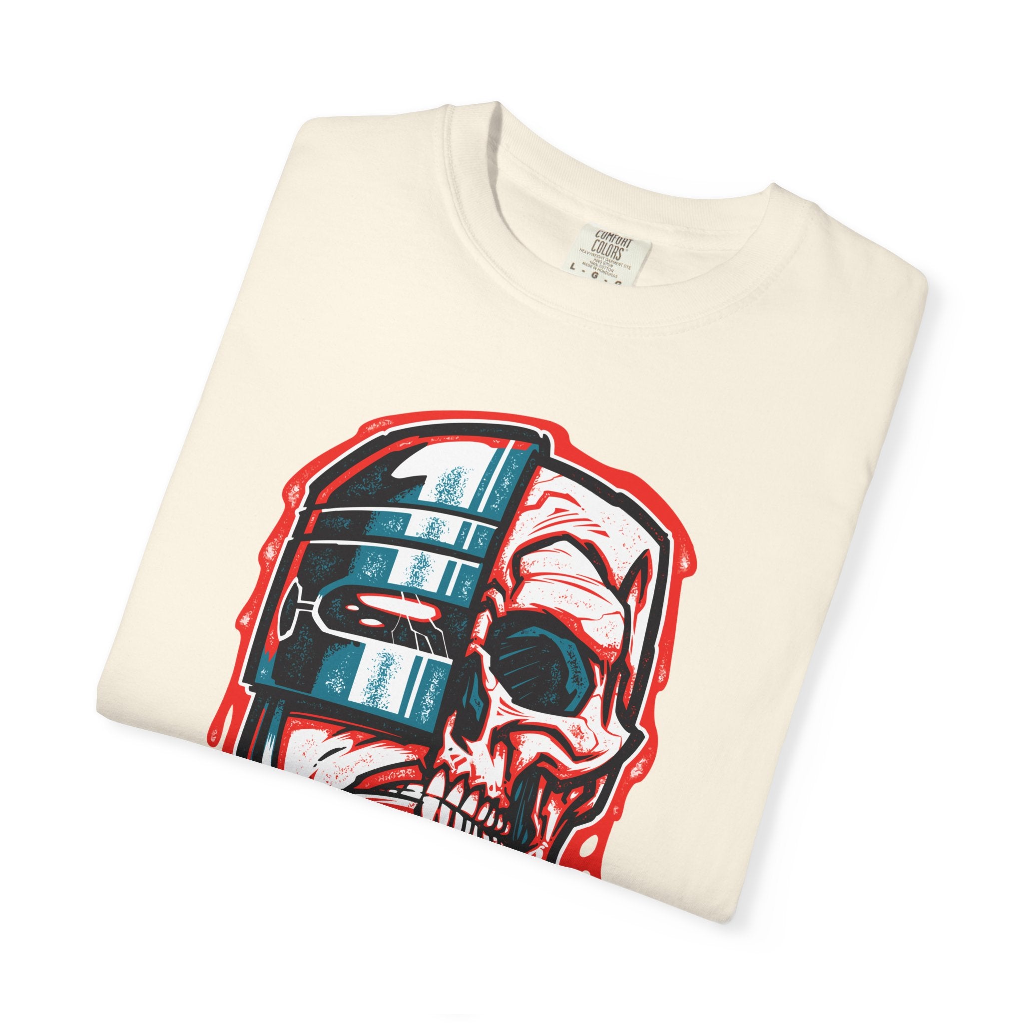 Robocop Dead or Alive Shirt with Robot Skull Design - Sinful Threads