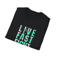 Live Fast Fight Hard Motivational Sports Tee - Action Mindset
