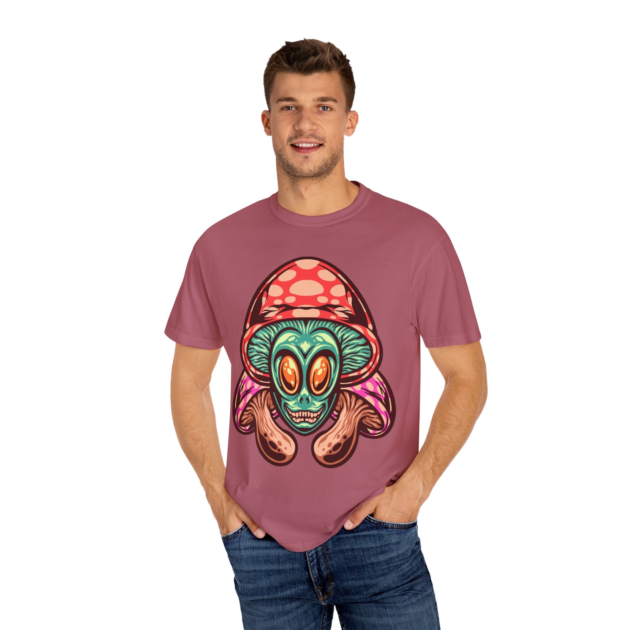 Psychedelic Graphic Tee - Trippy Mushroom Tee - Alien Art Gift - Sinful Threads