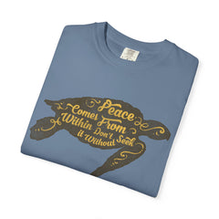 Sea Turtle Peace Comes From Within Design Graphic T-Shirt - Sinful Threads