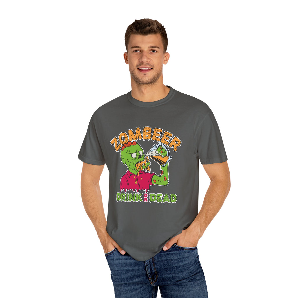 Funny Zombie Shirt - Zombeer Drink Dead Tee - Beer Gift