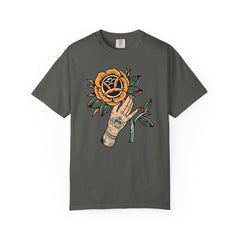 Tattoo Rose Shirt - Hand Holding Flower Tee, Artistic Gift