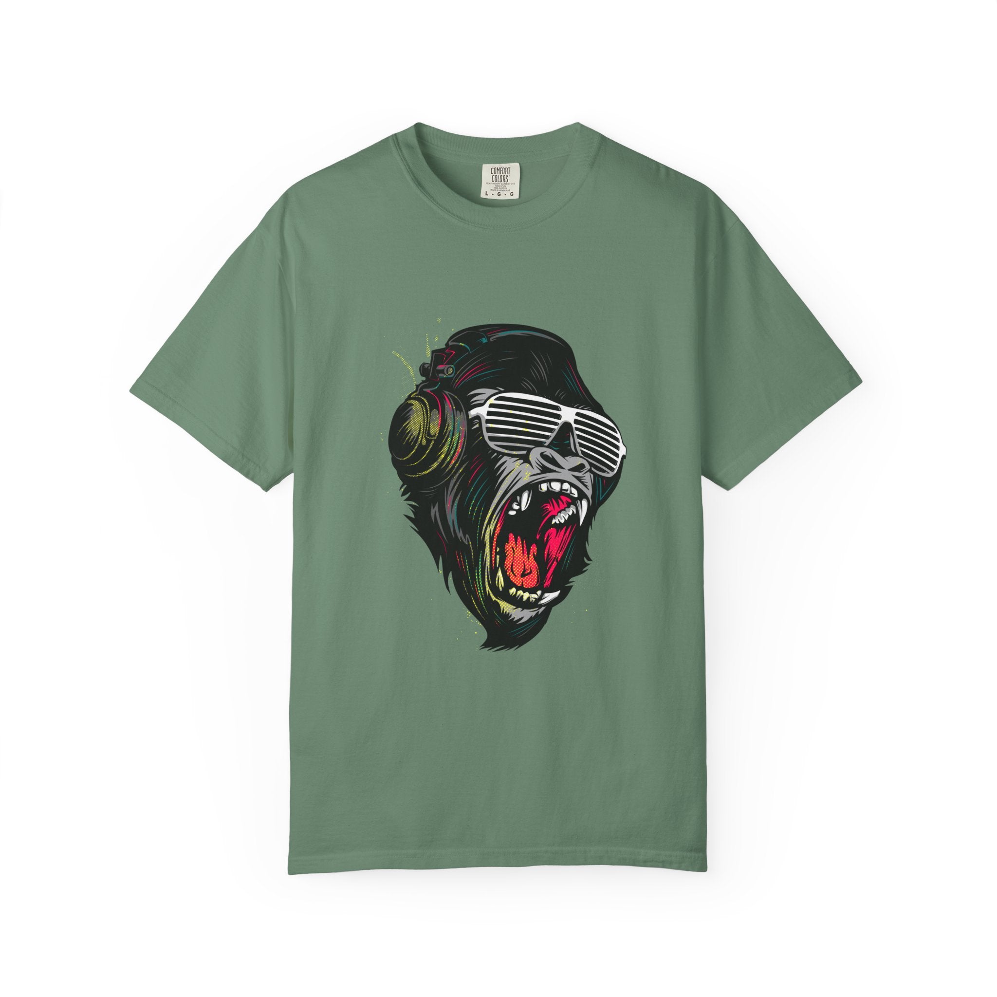 Angry Gorilla With Headphones And Glasses Design T-Shirt - Sinful Threads