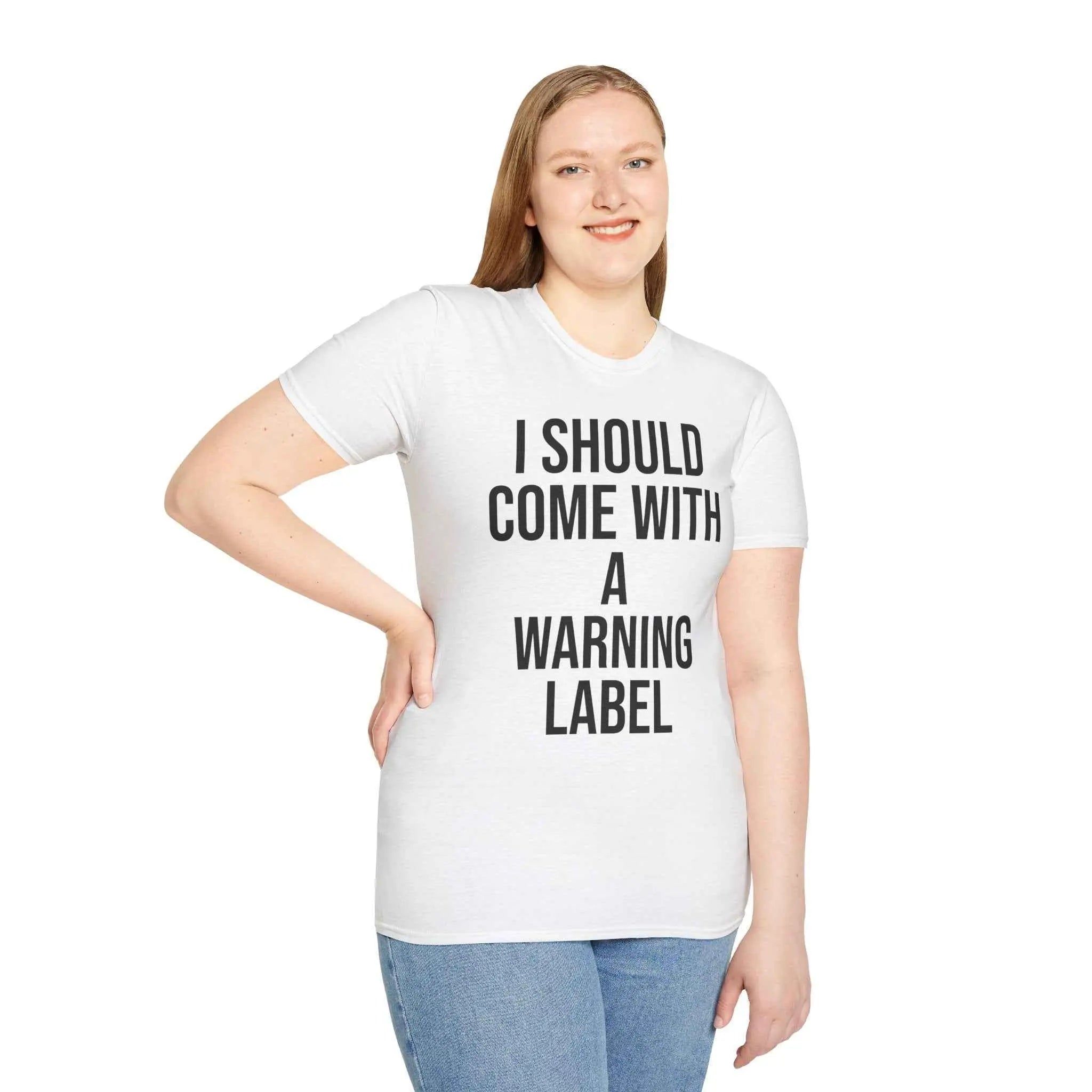 Warning Label Graphic Tee - Funny Sarcasm Shirt