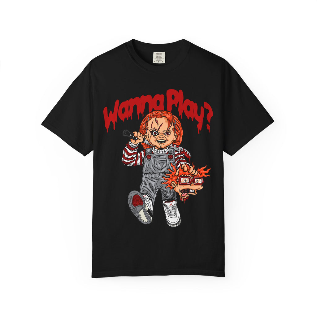 Chucky Doll Shirt - Wanna Play Horror Tee for Movie Fans - Sinful Threads