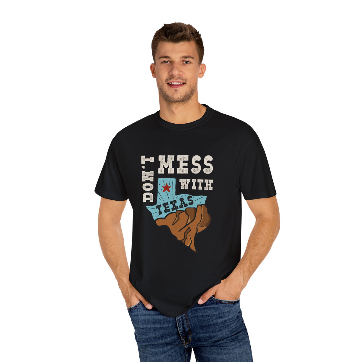 Dont Mess With Texas Map Novelty Design Humor T-Shirt