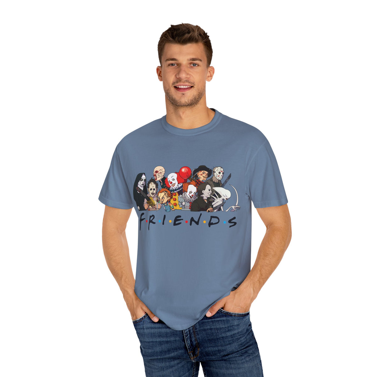 Horror Friends Parody Tee - 80s Villain Mashup Gift Shirt