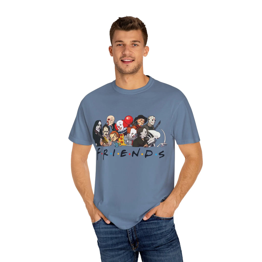 Horror Friends Parody Tee - 80s Villain Mashup Gift Shirt - Sinful Threads
