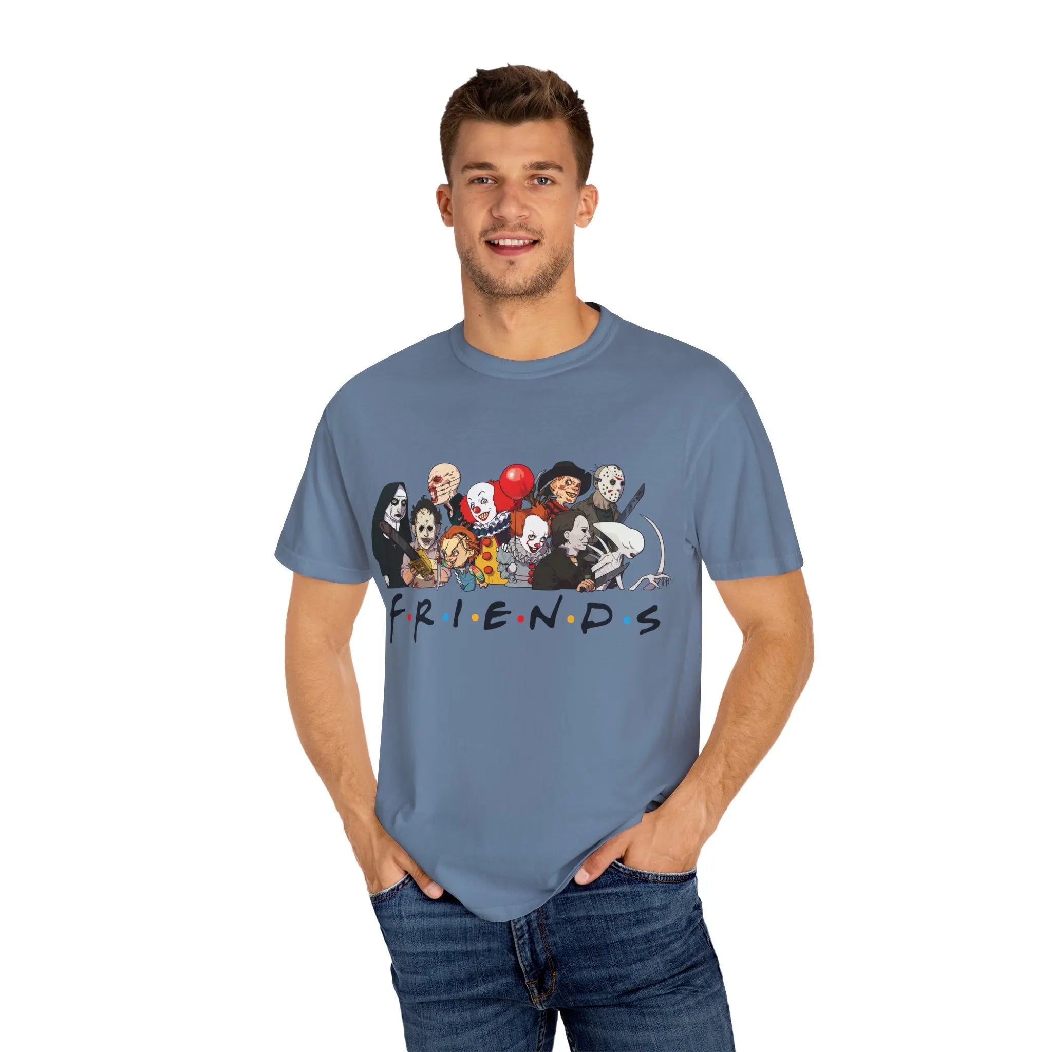 Horror Friends Parody Tee - 80s Villain Mashup Gift Shirt - Sinful Threads