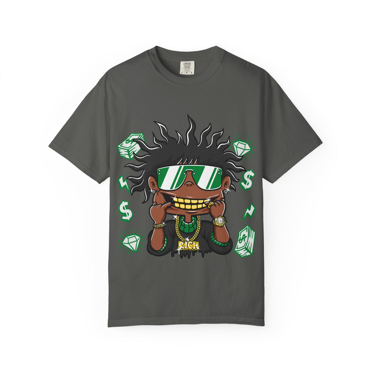 Gold Grill Tee – Hip Hop Cartoon Shirt for Street Culture