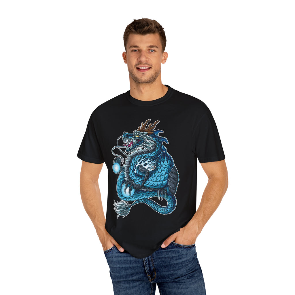 Eastern Dragon Tee - Blue Fantasy Mythical Creature Gift - Sinful Threads