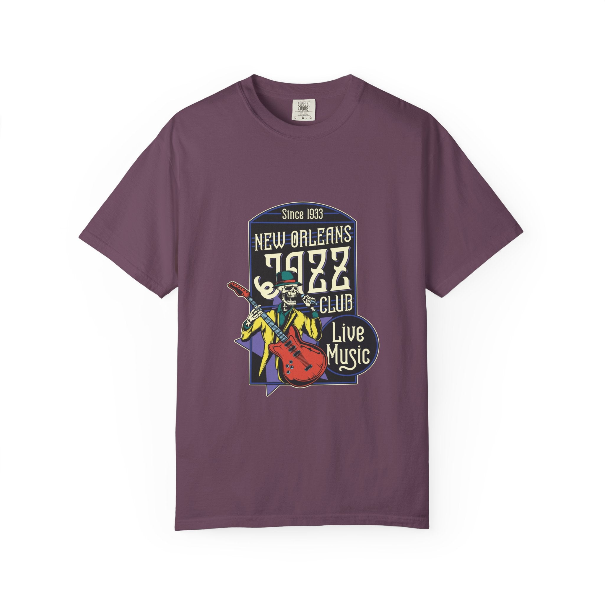 New Orleans Jazz Shirt - Jazz Club Skull Tee, NOLA Music Gift - Sinful Threads