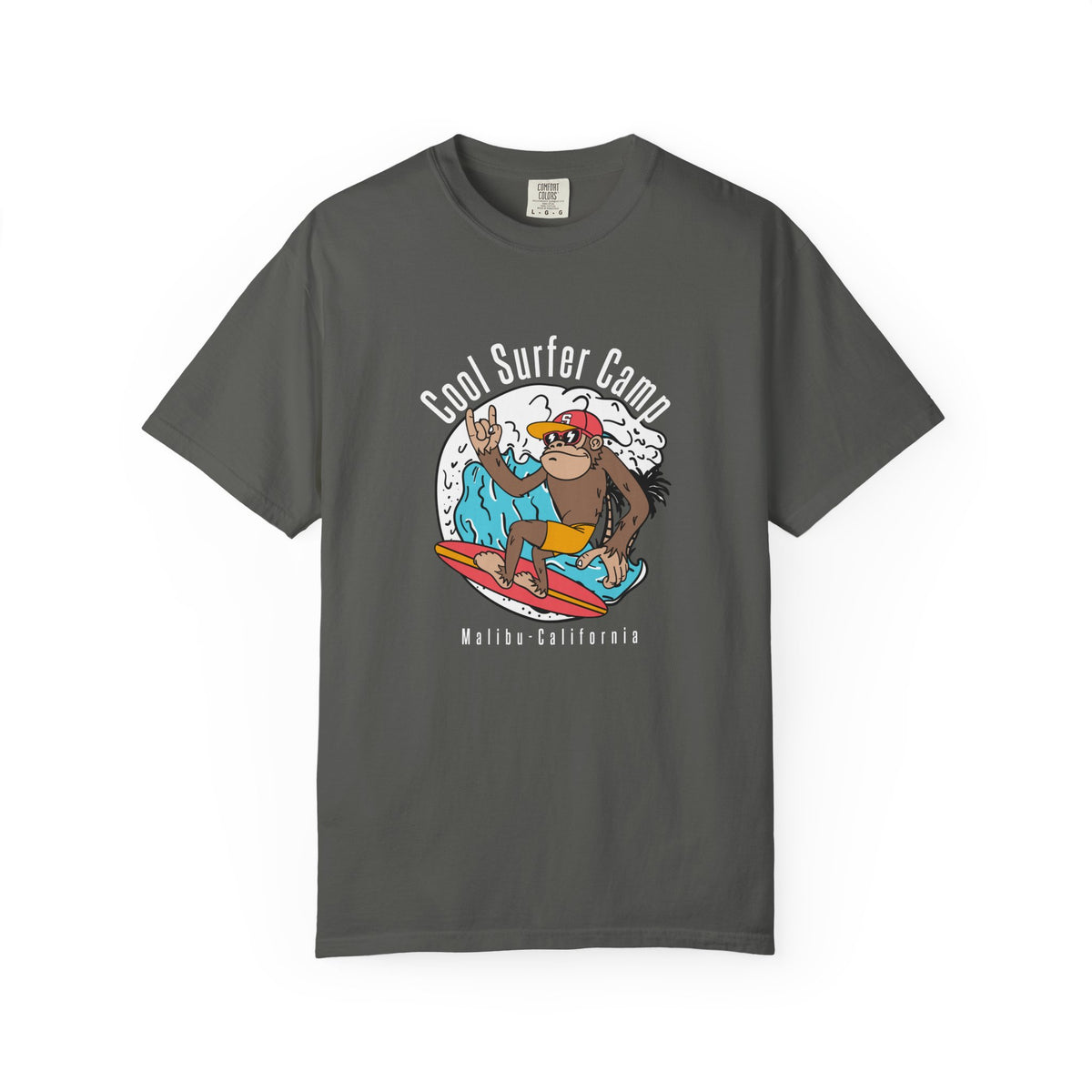 Malibu California Cool Surfing Monkey Graphic Casual Wear T-Shirt