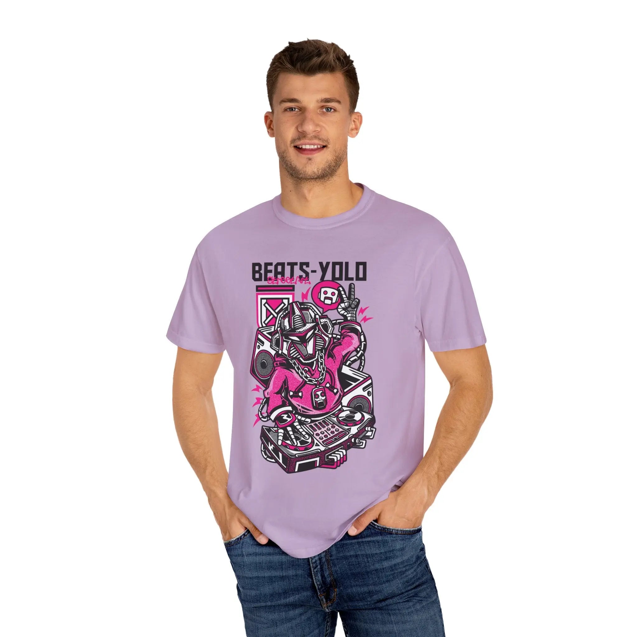 Beats YOLO DJ Robot On The Decks Music Art T-Shirt - Sinful Threads