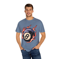 Billiards Player Shirt - Flaming Eight Ball - Pool Player Gift - Sinful Threads