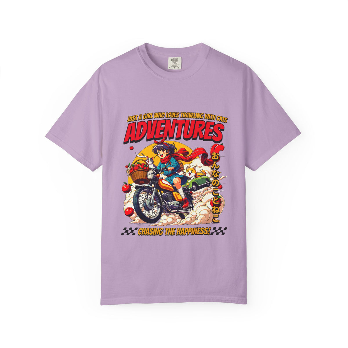 Cat Motorcycle Tee - Anime Adventure Top - Perfect Gift