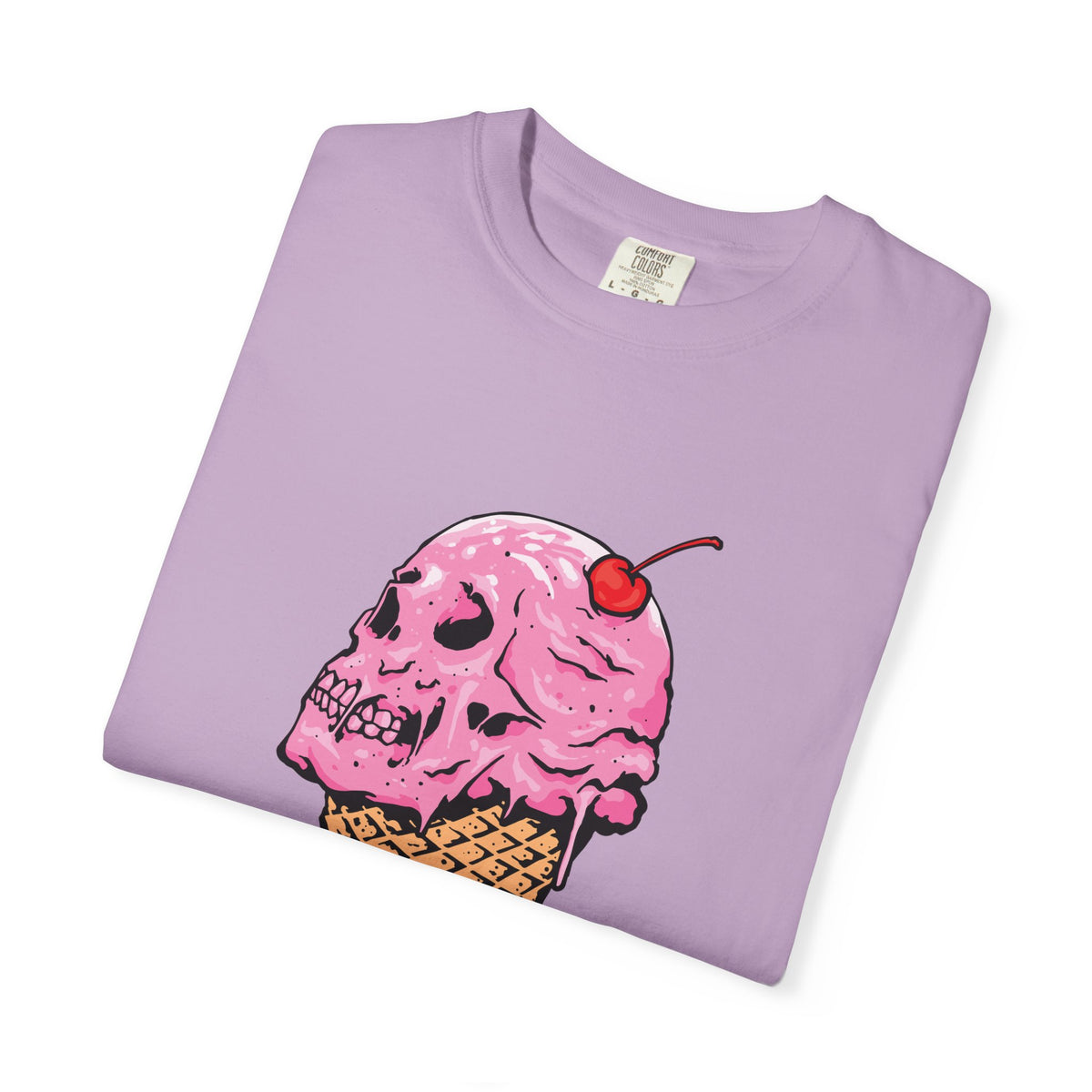 Skull Ice Cream Art With Cherry On Top Design T-Shirt