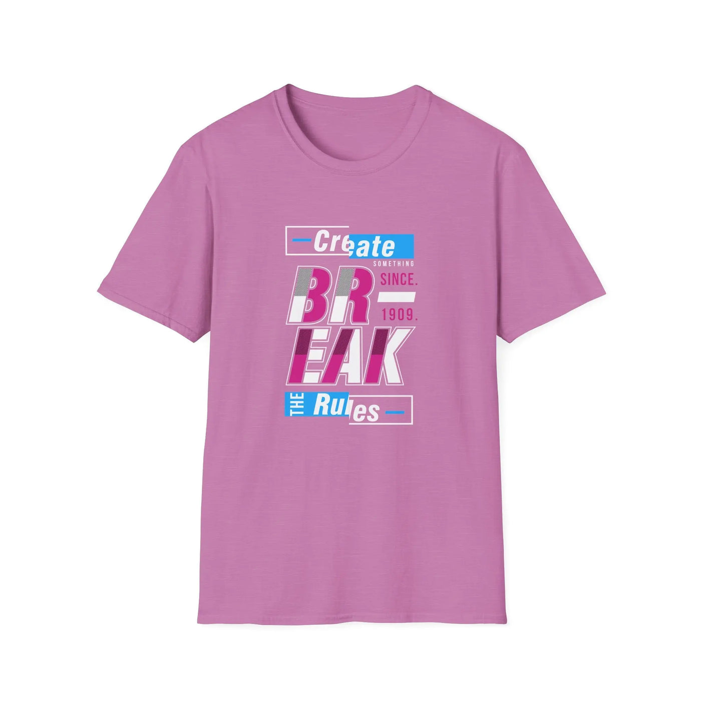 Create Something Break The rules Glitch Style Graphic Tee - Sinful Threads