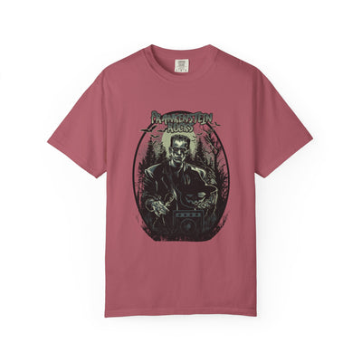 Frankenstein Rocks Halloween Graphic Novelty Design T-Shirt - Sinful Threads