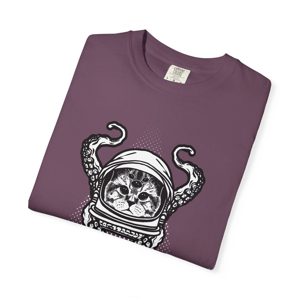 Alien Cat Tee - Octopus Graphic Shirt - Cosmic Surreal Art - Sinful Threads
