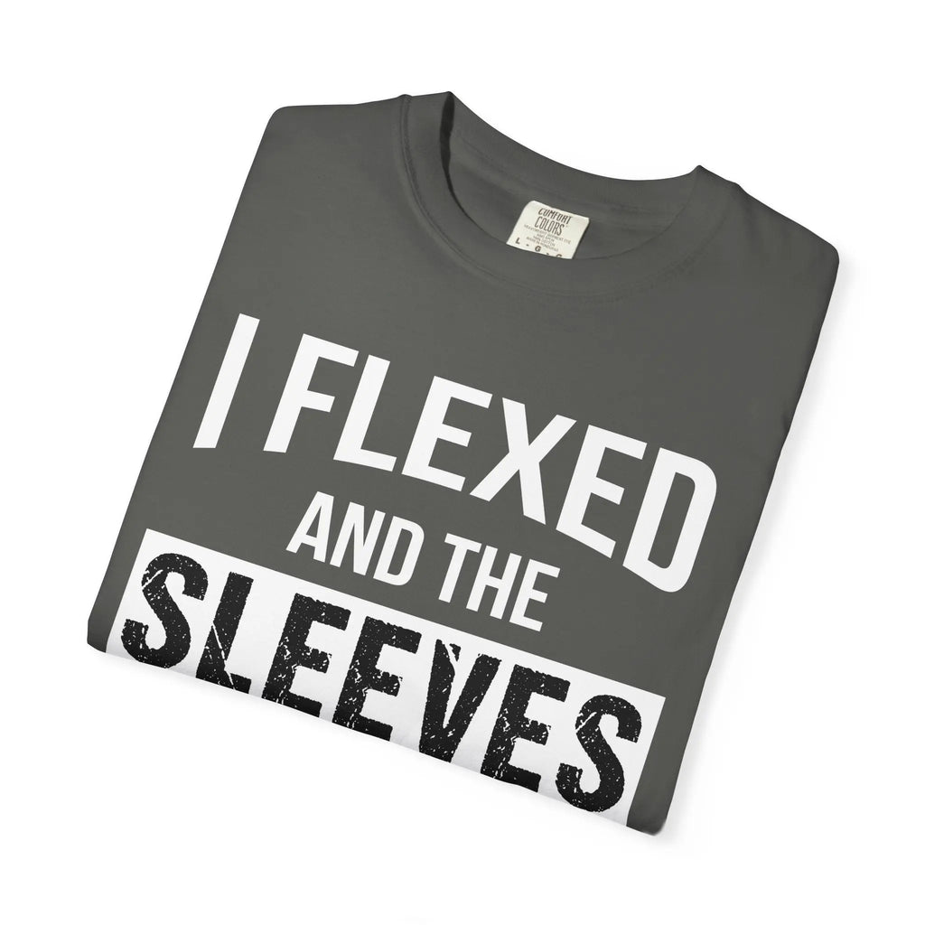 I Flexed Sleeves Statement T-Shirt - Premium Gym Humor Tee Printify