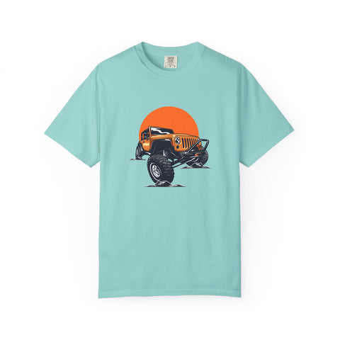 Adventurous Off Road Car Sunset Graphic Design T-Shirt