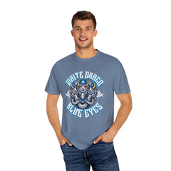 Dragon Art Tee - Blue-Eyed Three-Headed Fantasy Gift